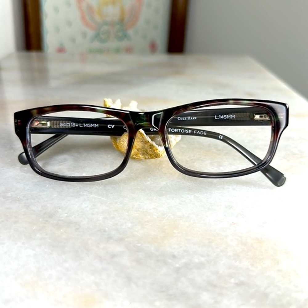Cole Haan Glasses Frames Only Green Tortoise - Picture 6 of 8